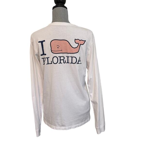 Vineyard Vines Tops - Vineyard Vines Pink Whale Logo Florida White Long Sleeve 100% Cotton Size XS